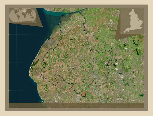 West Lancashire Niet Grootstedelijk District Van Engeland Groot Brittannië Satellietkaart — Stockfoto