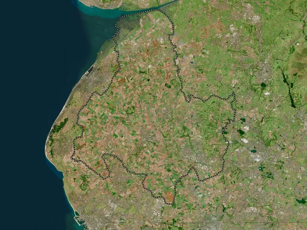 West Lancashire Icke Storstadsdistriktet England Storbritannien Högupplöst Satellitkarta — Stockfoto