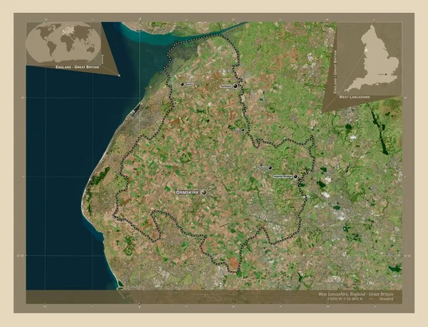 West Lancashire Niet Grootstedelijk District Van Engeland Groot Brittannië Satellietkaart — Stockfoto