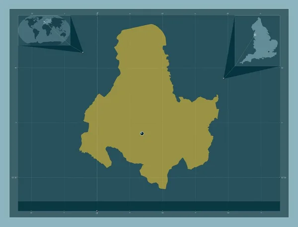 イングランドの首都圏ではない地区 西ランカシャー イギリス しっかりした色の形 コーナー補助位置図 — ストック写真