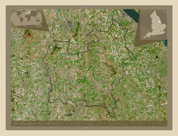 West Lindsey Non Metropolitan District England Great Britain Супутникова Карта — стокове фото