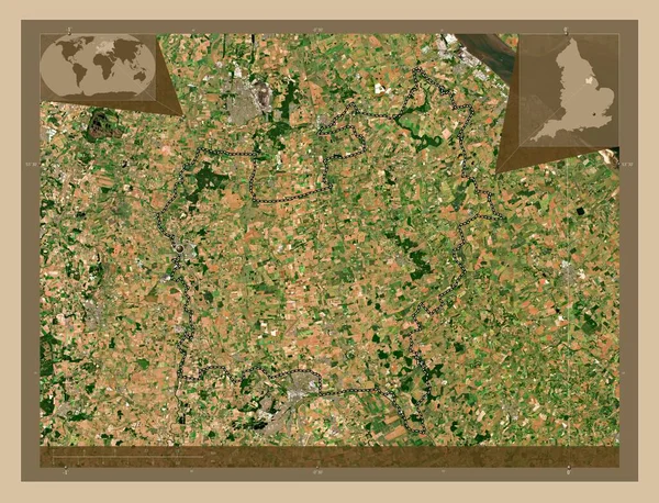 West Lindsey Distrito Metropolitano Inglaterra Gran Bretaña Mapa Satelital Baja —  Fotos de Stock
