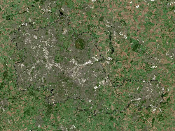 ウェスト ミッドランズ コンバインド オーソリティ 英語版 イギリスの領域 低解像度衛星地図 — ストック写真