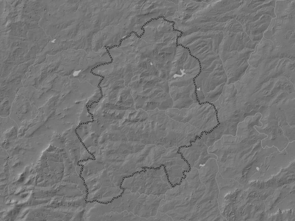 西北安普敦郡 英格兰的单一政权 大不列颠 附有湖泊和河流的比尔韦勒高地图 — 图库照片