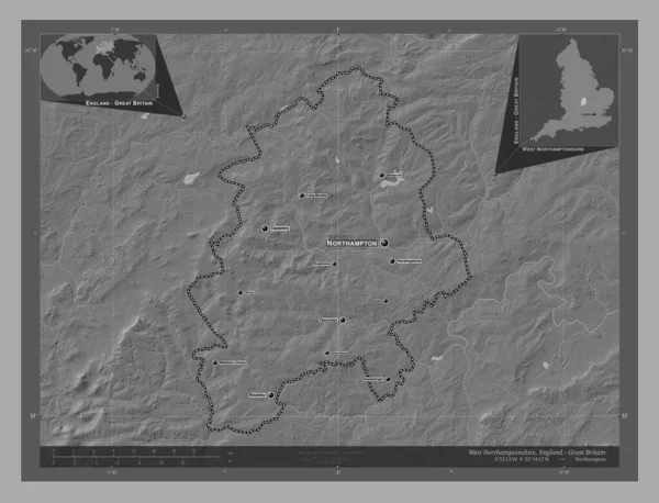 Західний Нортгемптоншир Унітарна Влада Англії Велика Британія Білевелівська Карта Висот — стокове фото