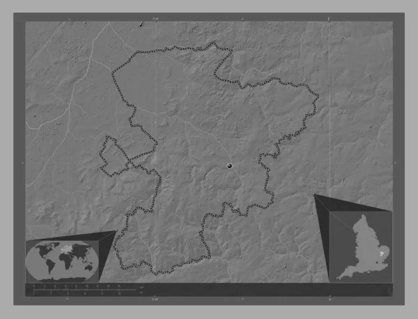 Уэст Саффолк Неметафорный Район Англии Великобритания Карта Рельефа Билевела Озерами — стоковое фото