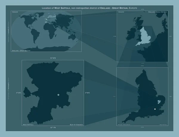 West Suffolk Englands Icke Storstadsdistrikt Storbritannien Diagram Som Visar Regionens — Stockfoto