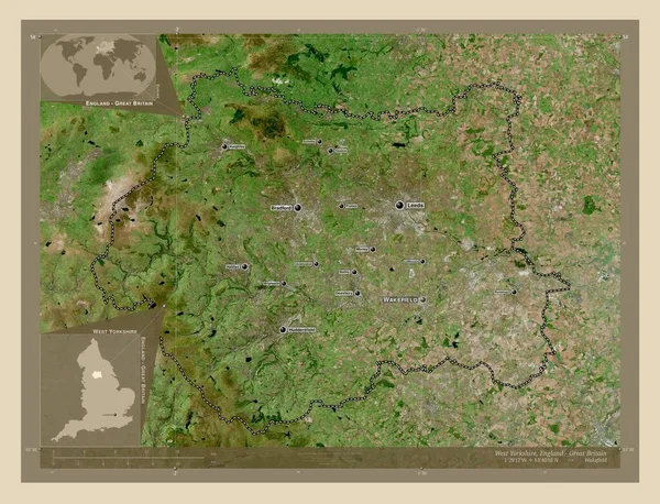West Yorkshire Region Anglii Wielka Brytania Mapa Satelity Wysokiej Rozdzielczości — Zdjęcie stockowe