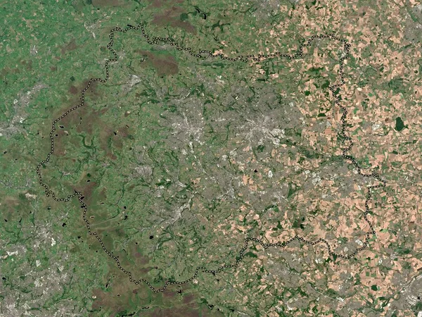 West Yorkshire Región Inglaterra Gran Bretaña Mapa Satelital Baja Resolución —  Fotos de Stock