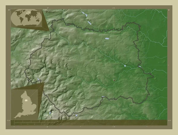 Західний Йоркшир Англія Велика Британія Висота Карти Забарвлена Вікі Стилі — стокове фото
