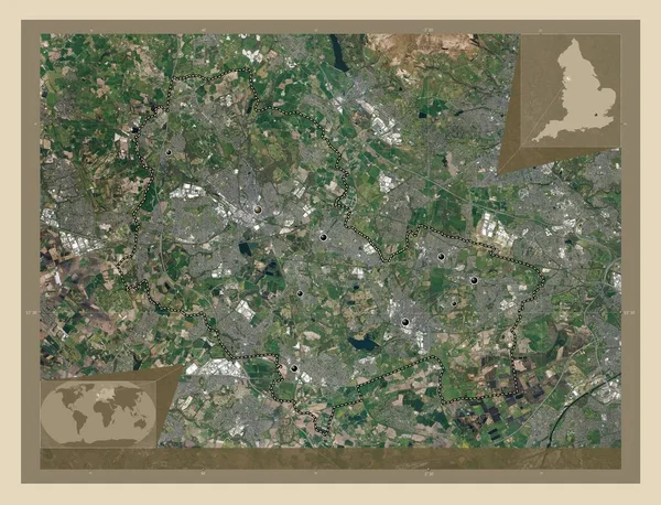 Уиган Унитарная Власть Англии Великобритания Спутниковая Карта Высокого Разрешения Места — стоковое фото