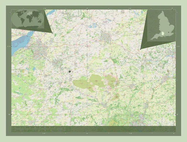 Wiltshire Bestuurlijke Graafschap Engeland Groot Brittannië Open Plattegrond Hulplocatiekaarten Hoek — Stockfoto