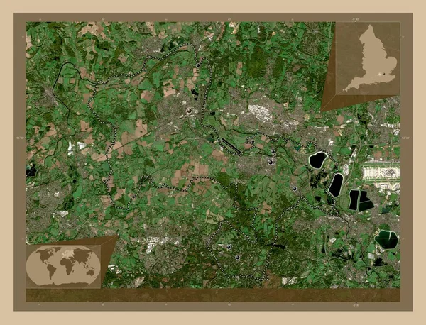 Windsor Und Maidenhead Großraum England Großbritannien Satellitenkarte Mit Niedriger Auflösung — Stockfoto