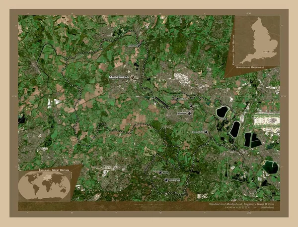 Windsor Maidenhead Metropolitní Okres Anglie Velká Británie Satelitní Mapa Nízkým — Stock fotografie
