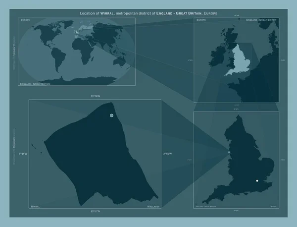 Фараль Метафора Англии Великобритания Диаграмма Показывающая Расположение Региона Крупных Картах — стоковое фото