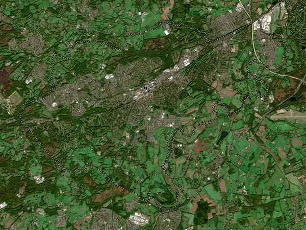 英国非都市地区的沃金 大不列颠 低分辨率卫星地图 — 图库照片