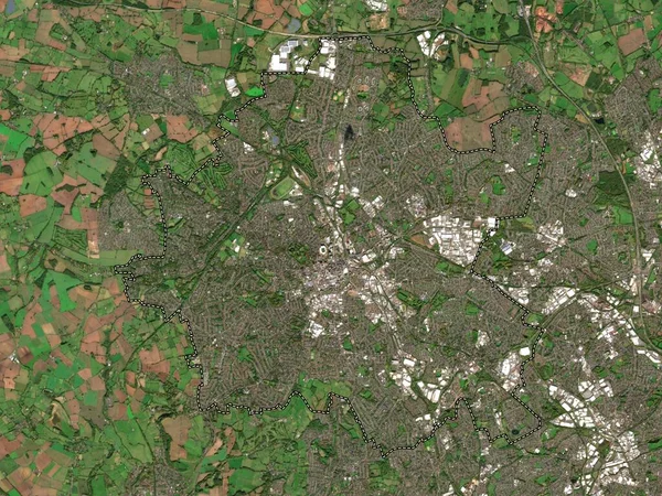 伍尔弗汉普顿 英格兰的统一权威 大不列颠 低分辨率卫星地图 — 图库照片