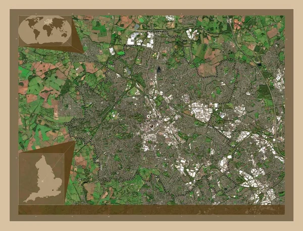 Wolverhampton Einheitliche Autorität Von England Großbritannien Satellitenkarte Mit Niedriger Auflösung — Stockfoto