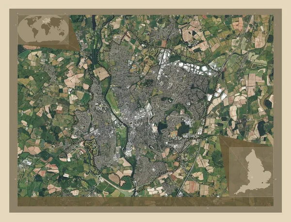 Worcester Bestuurlijke Graafschap Engeland Groot Brittannië Satellietkaart Met Hoge Resolutie — Stockfoto