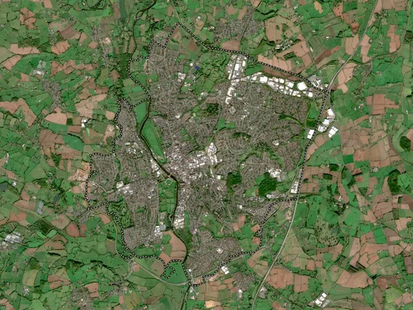 Worcester Ngiltere Idari Bölgesi Büyük Britanya Düşük Çözünürlüklü Uydu Haritası — Stok fotoğraf
