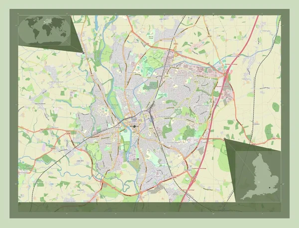 Worcester Verwaltungsbezirk Von England Großbritannien Open Street Map Standorte Der — Stockfoto