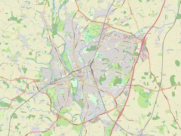 Worcester Condado Administrativo Inglaterra Gran Bretaña Mapa Calle Abierto —  Fotos de Stock