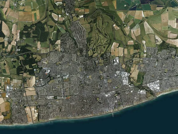 Worthing, non metropolitan district of England - Great Britain. High resolution satellite map