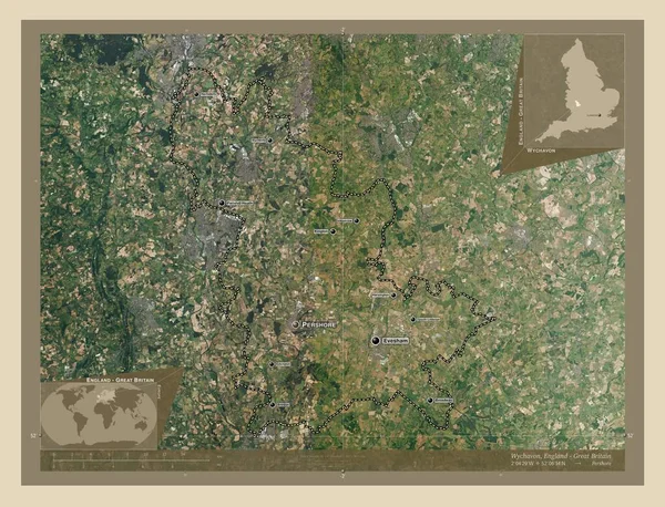 Wychavon Niemetropolitalna Dzielnica Anglii Wielka Brytania Mapa Satelity Wysokiej Rozdzielczości — Zdjęcie stockowe
