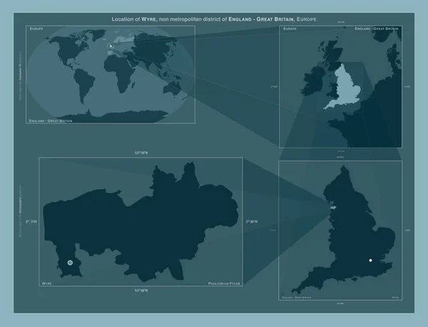 Wyre Distrito Não Metropolitano Inglaterra Grã Bretanha Diagrama Mostrando Localização — Fotografia de Stock