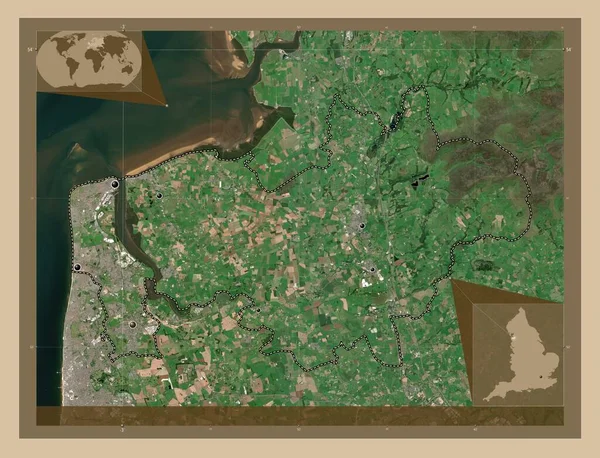 Wyre Distrito Não Metropolitano Inglaterra Grã Bretanha Mapa Satélite Baixa — Fotografia de Stock
