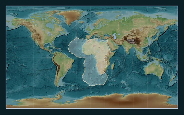 프로젝션의 스타일의 지도에 아프리카 지각판은 Meridionally — 스톡 사진