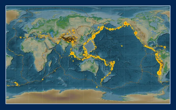 Filippinska Havet Tektonisk Platta Fysisk Höjd Kartan Compact Miller Projektion — Stockfoto