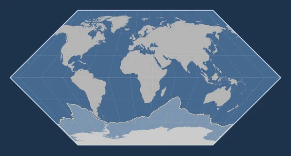 Antarktis Tektonisk Platta Den Solida Konturkartan Eckert Projektionen Centrerad Meridioniskt — Stockfoto