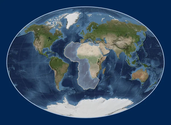 Piastra Tettonica Africana Sulla Mappa Satellitare Del Marmo Blu Nella — Foto Stock