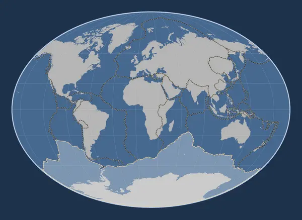 Antarktis Tektoniska Platta Den Fasta Konturkartan Fahey Projektionen Centrerad Meridionalt — Stockfoto