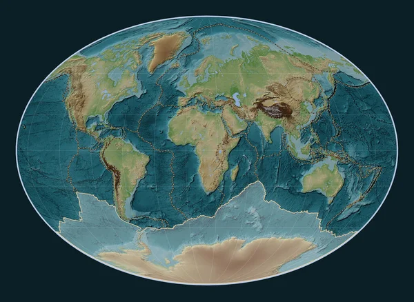 Антарктическая Тектоническая Плита Карте Высот Стиле Wiki Проекции Фейхи Сосредоточена — стоковое фото