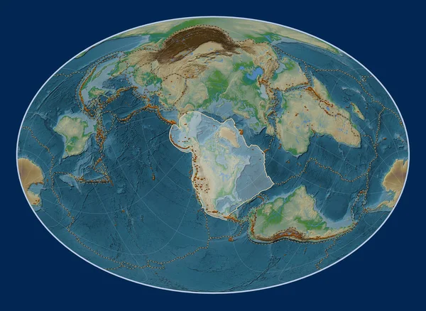 Severoamerická Tektonická Deska Mapě Fyzické Výšky Projekci Fahey Oblique Středí — Stock fotografie