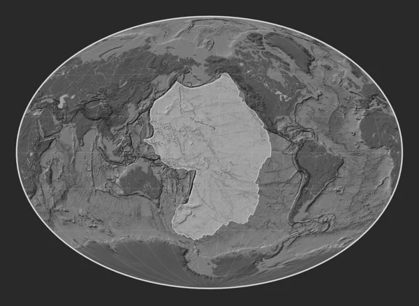 Csendes Óceáni Tektonikus Lemez Kétszintes Magassági Térképen Fahey Oblique Projekció — Stock Fotó