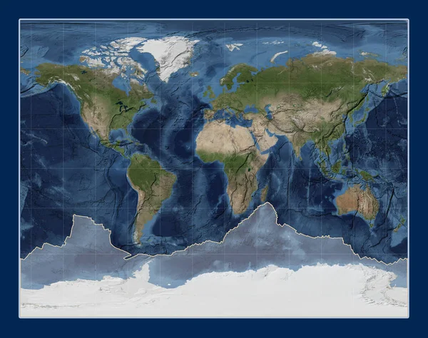 Mavi Mermer Uydu Haritasındaki Antarktika Tektonik Plakası Gall Stereografik Projeksiyonunun — Stok fotoğraf