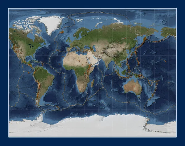 Arabska Płyta Tektoniczna Mapie Satelitarnej Blue Marble Projekcji Gall Stereographic — Zdjęcie stockowe