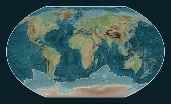 Płyta Tektoniczna Antarktydy Mapie Elewacji Stylu Wiki Projekcji Kavrayskiy Vii — Zdjęcie stockowe