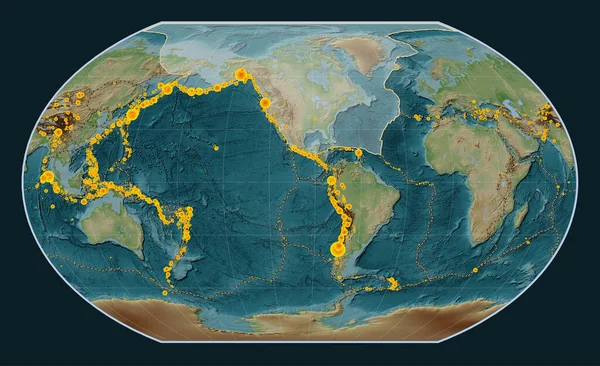 Noord Amerikaanse Tektonische Plaat Wiki Stijl Hoogtekaart Kavrayskiy Vii Projectie — Stockfoto