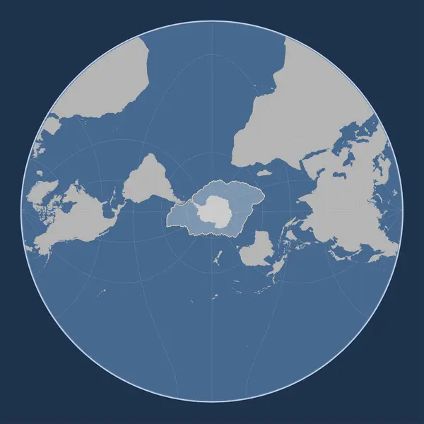 Тектонічна Плита Антарктиди Мапі Твердого Контуру Проекції Лагранжа Центром Меридіонально — стокове фото