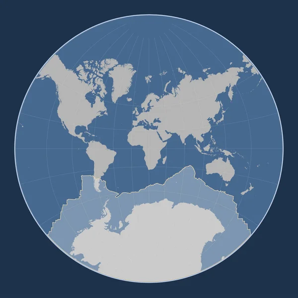 Тектонічна Плита Антарктиди Мапі Твердого Контуру Проекції Лагранжа Центром Меридіани — стокове фото