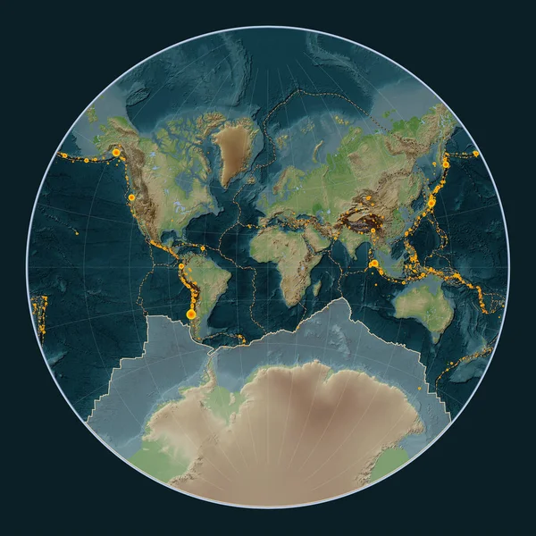 Die Tektonische Platte Der Antarktis Auf Der Höhenkarte Wiki Stil — Stockfoto