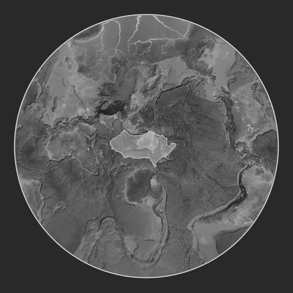Австралійська Тектонічна Плита Сірій Карті Підвищення Проекції Лагранжа Центром Меридіонально — стокове фото
