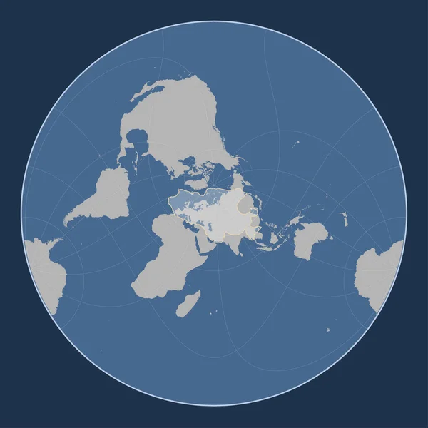 Euraziatische Tektonische Plaat Vaste Contourkaart Lagrange Oblique Projectie Meridionaal Breedtegecentreerd — Stockfoto