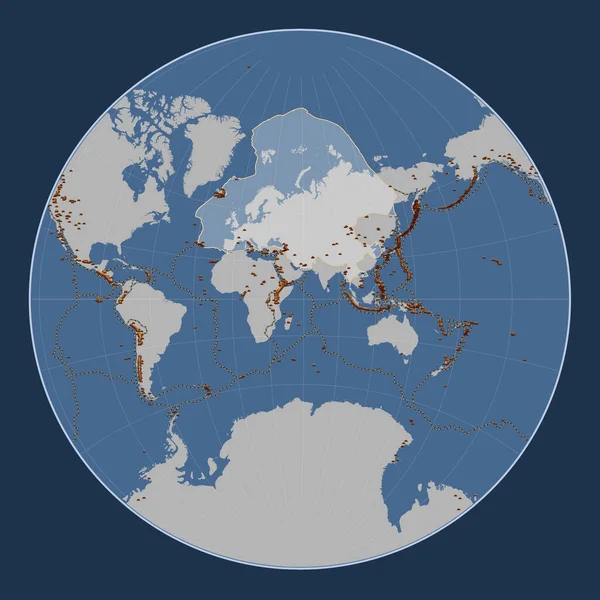 Placa Tectónica Eurasiana Mapa Contorno Sólido Projecção Lagrange Centrada Meridionalmente — Fotografia de Stock
