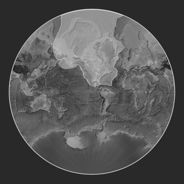 Північноамериканська Тектонічна Плита Сірій Карті Висоти Проекції Лагранжа Зосереджена Меридіонально — стокове фото
