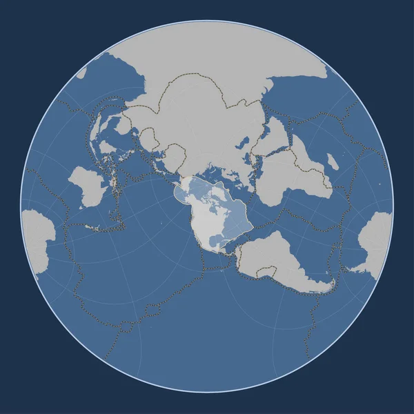 Plaque Tectonique Nord Américaine Sur Carte Des Contours Solides Dans — Photo
